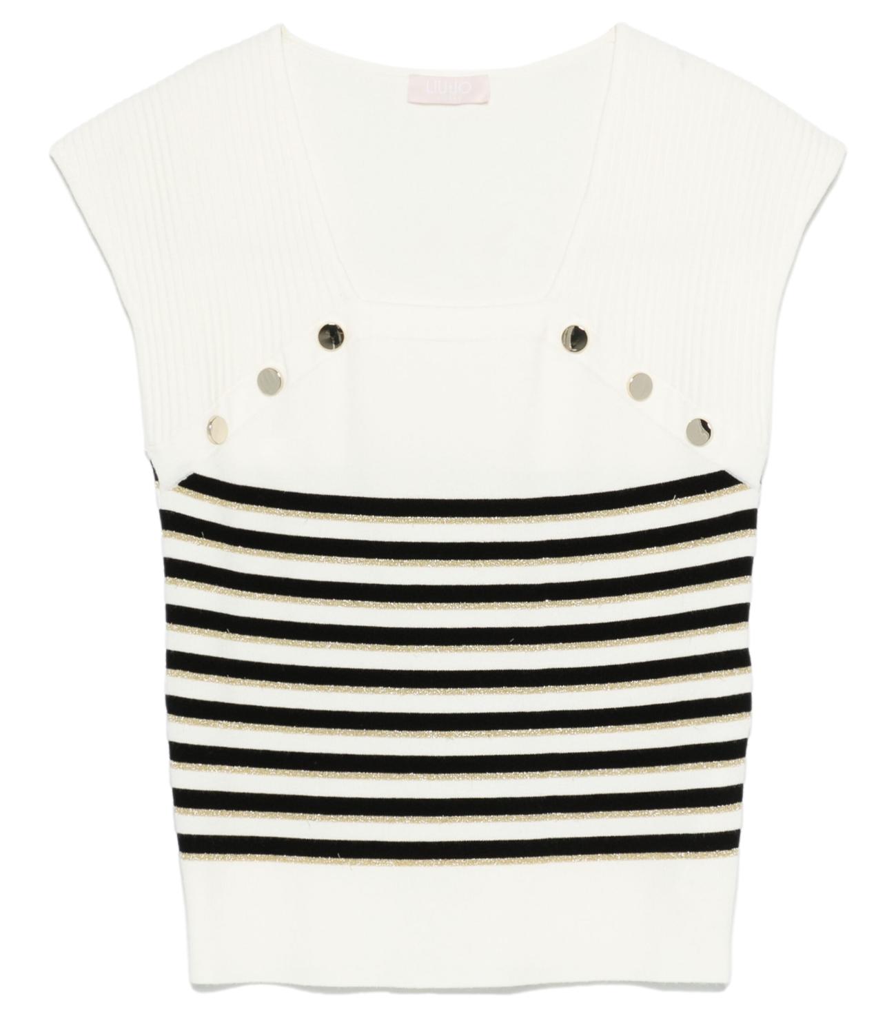 Liu Jo top bianco/nero/oro donna