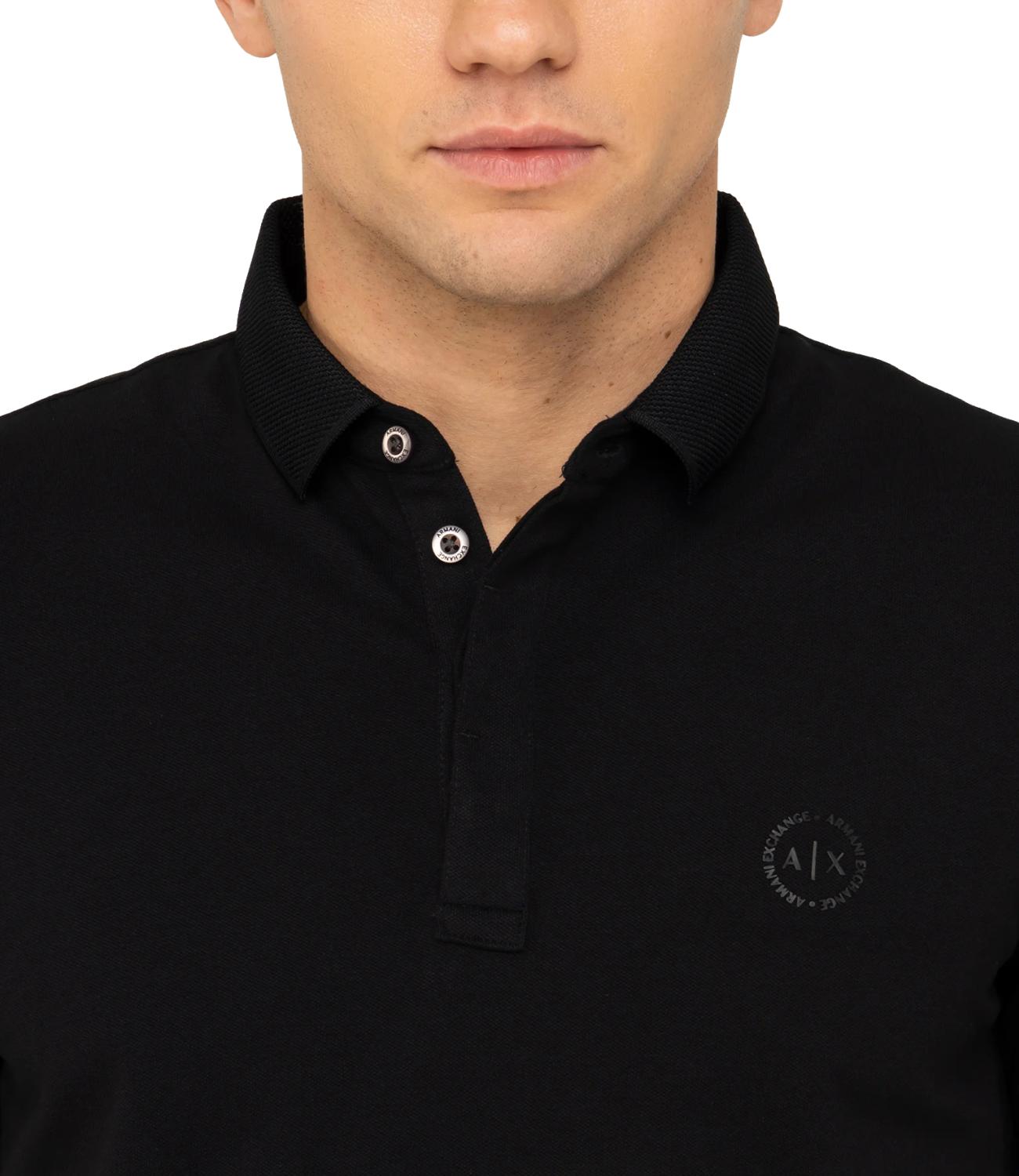 Polo Armani Exchange nera uomo con logo