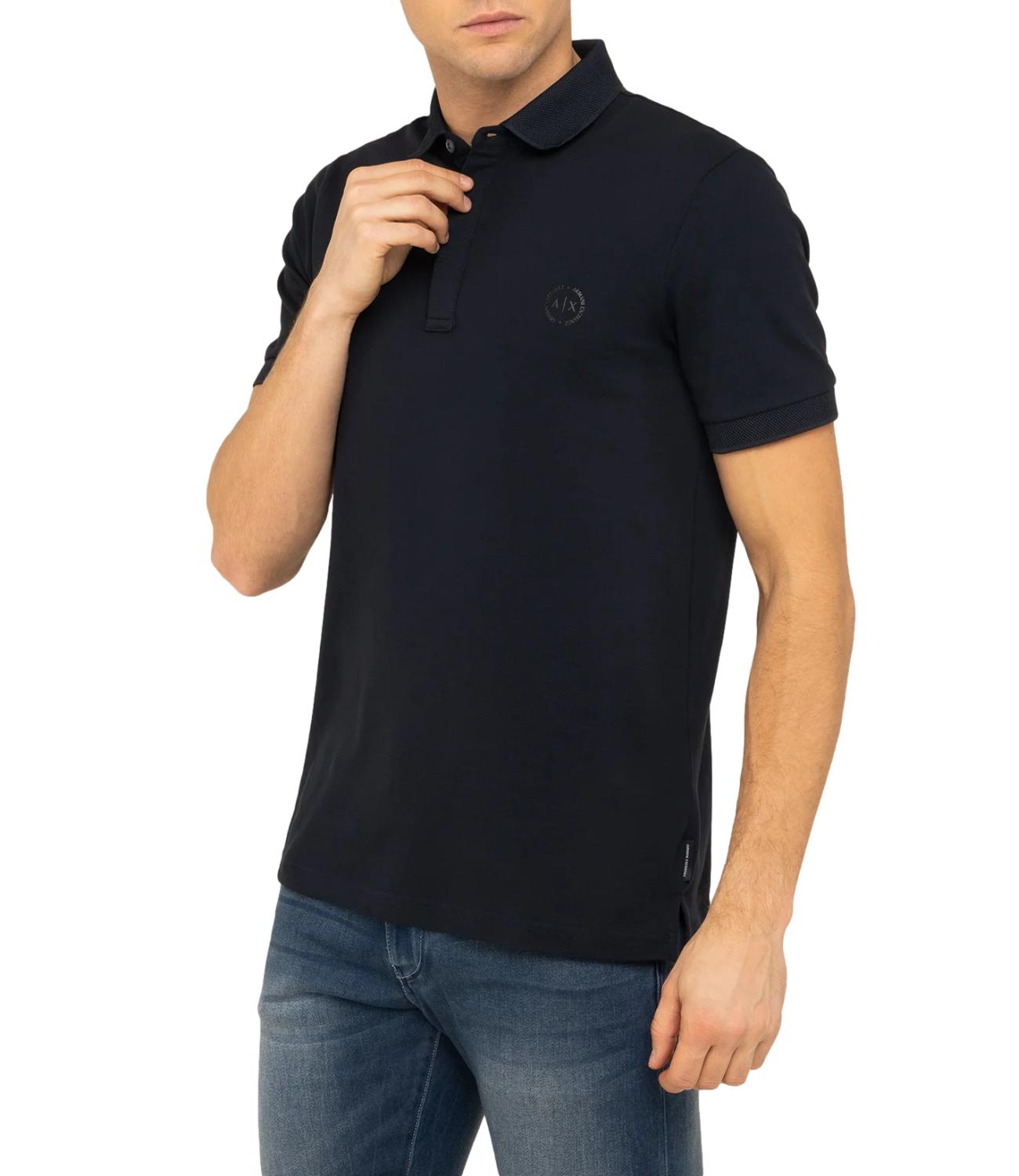 Polo in pique leggero blu navy Armani Exchange