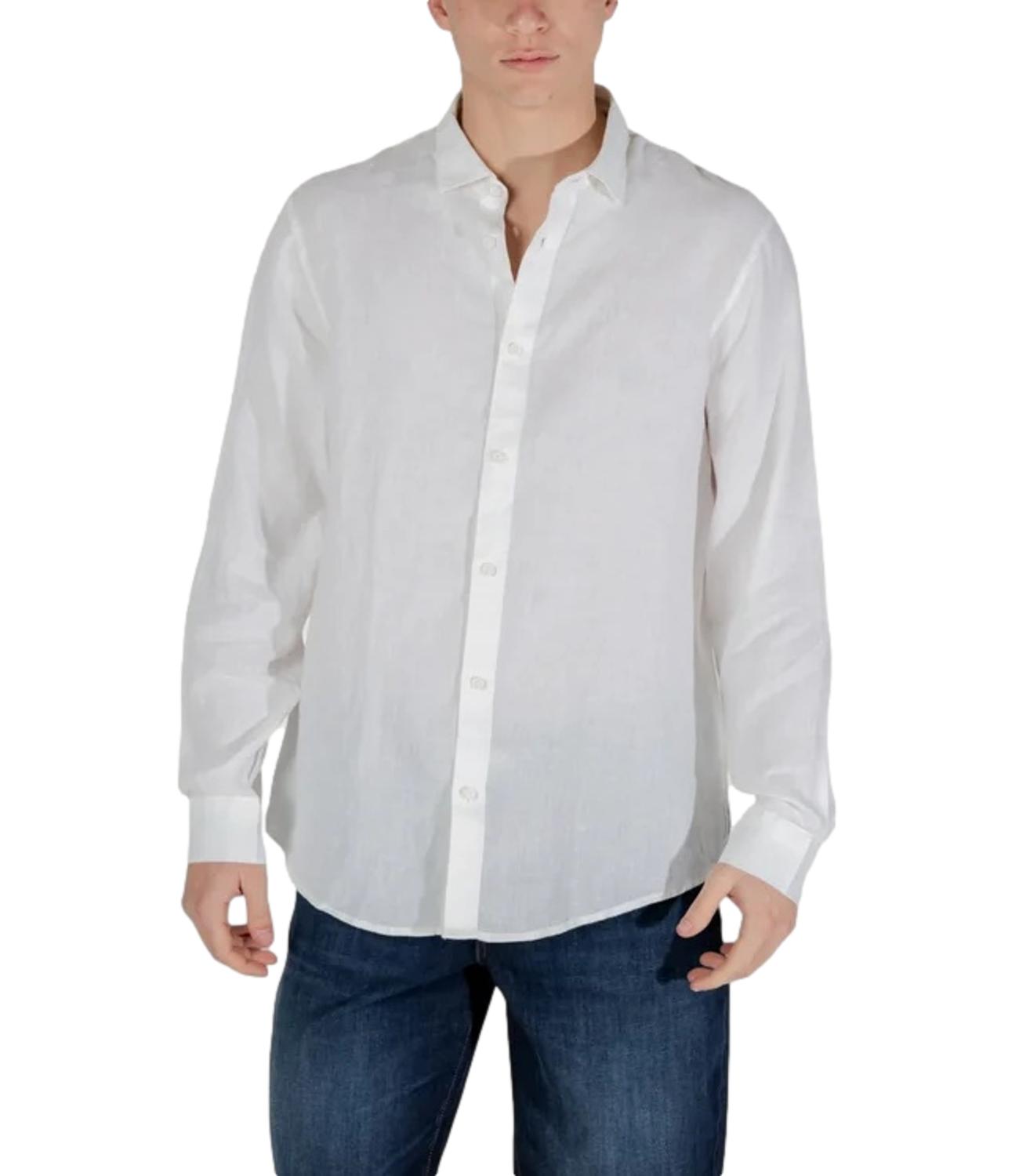 Camicia di lino Armani Exchange bianca