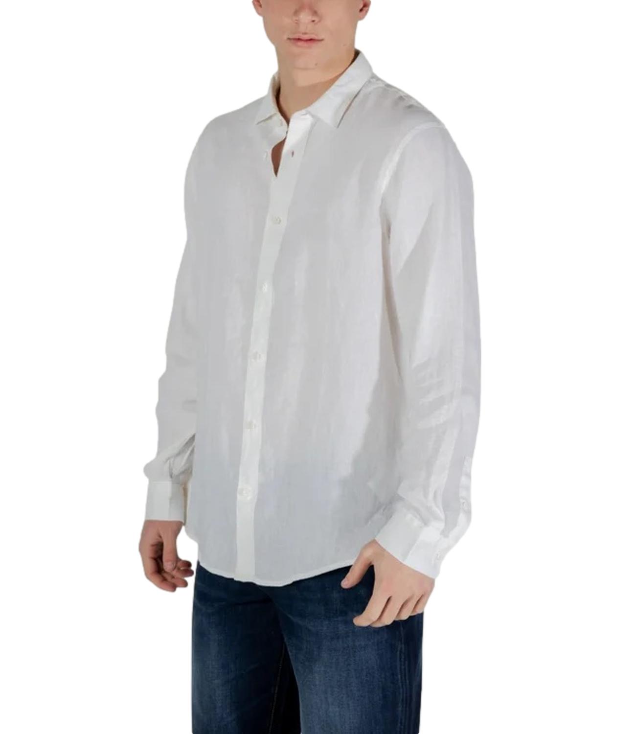 Camicia di lino Armani Exchange bianca