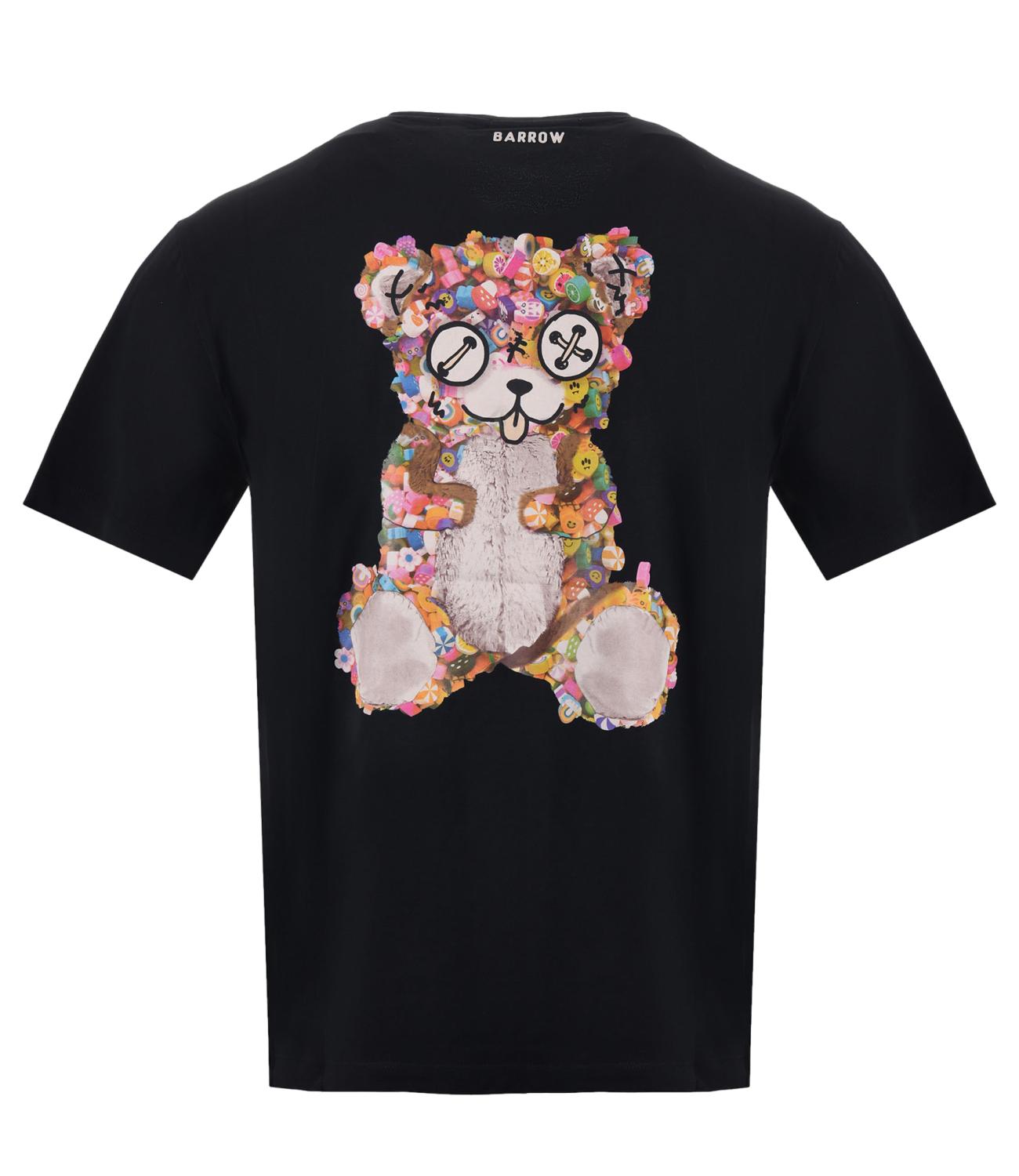 T-shirt Barrow nera retro orso colorato