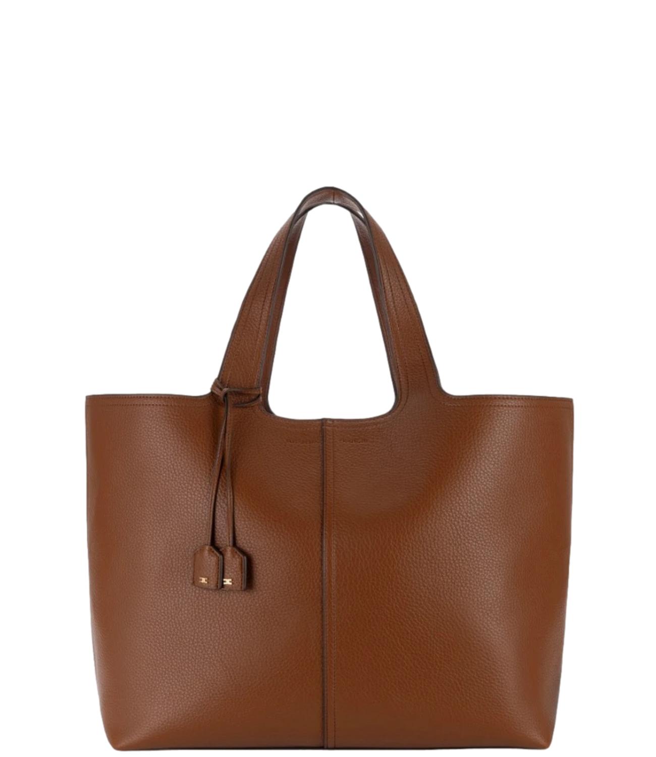 Borsa tote grande marrone cognac