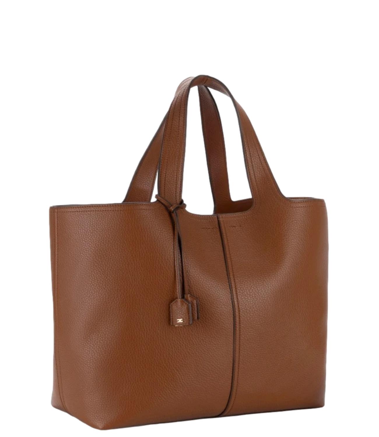 Borsa tote grande marrone cognac