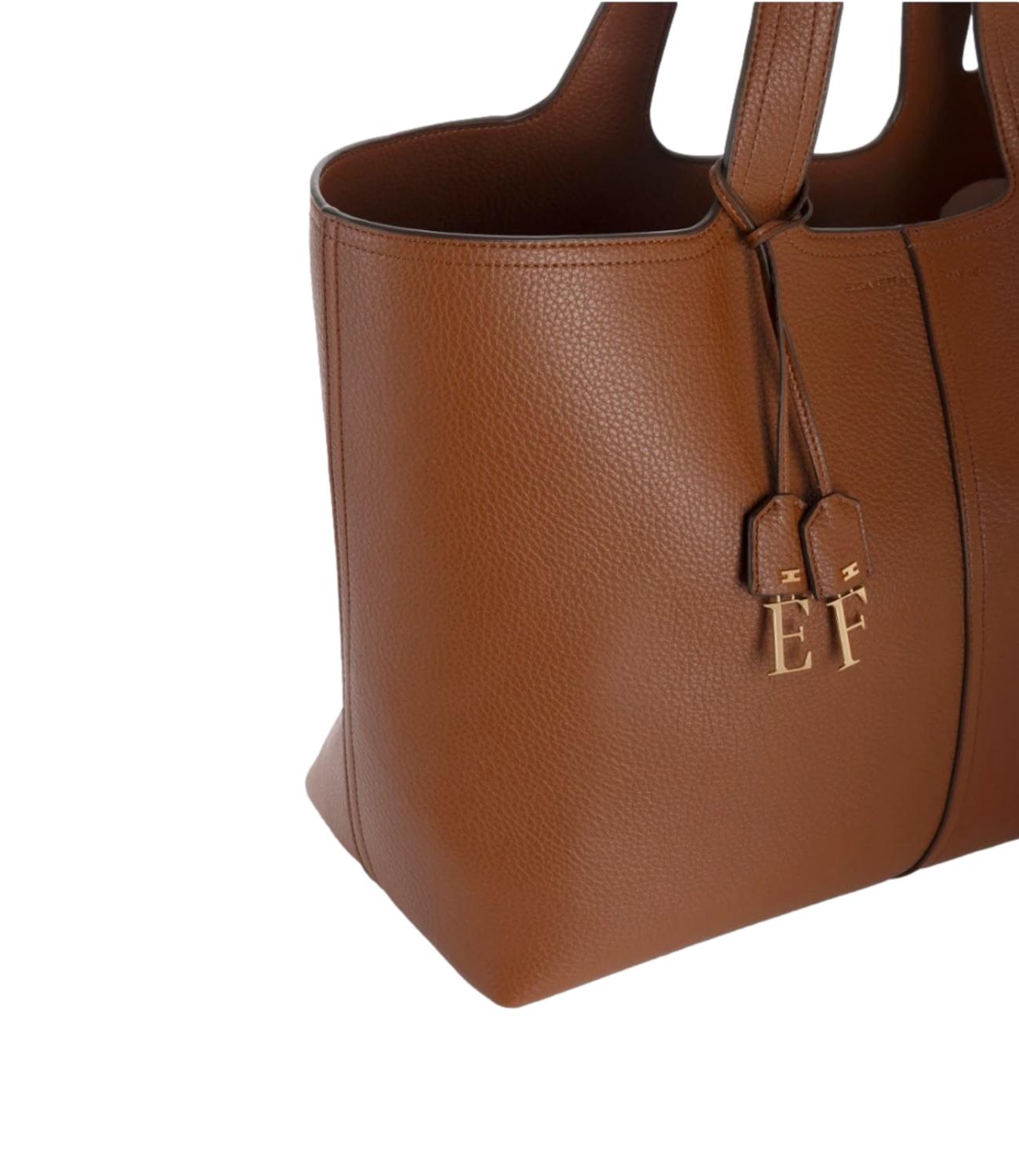 Borsa tote grande marrone cognac