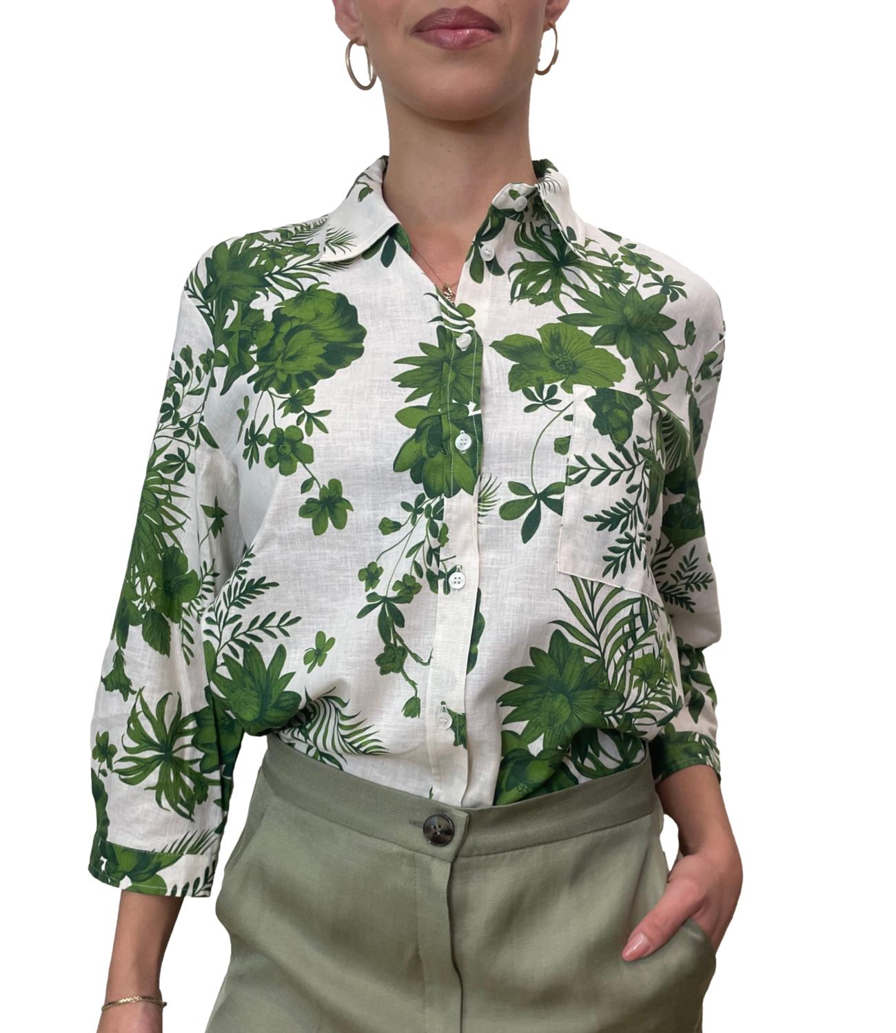 Emme Marella Camicia Boboli Verde Tropicale Donna