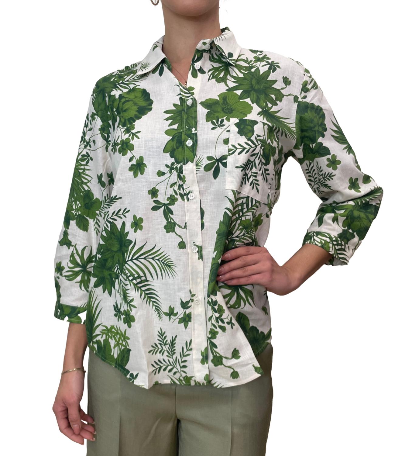 Emme Marella Camicia Boboli Verde Tropicale Donna