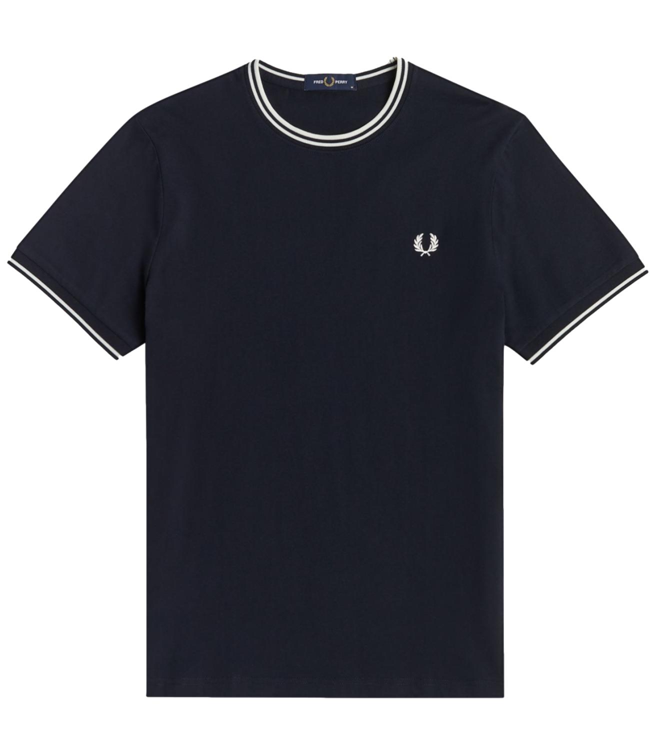 T-shirt Fred Perry twin tipped girocollo blu