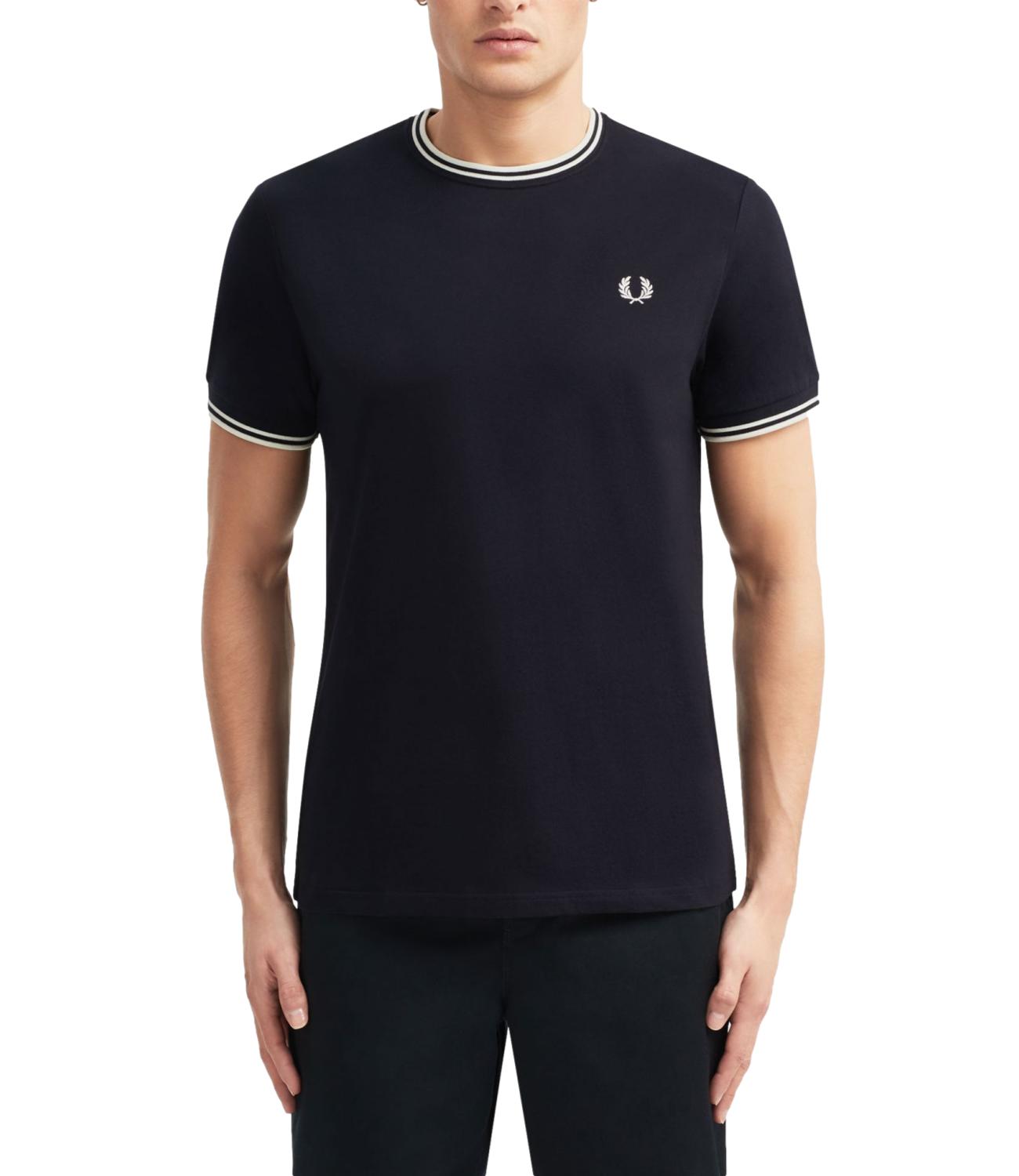 T-shirt Fred Perry twin tipped girocollo blu