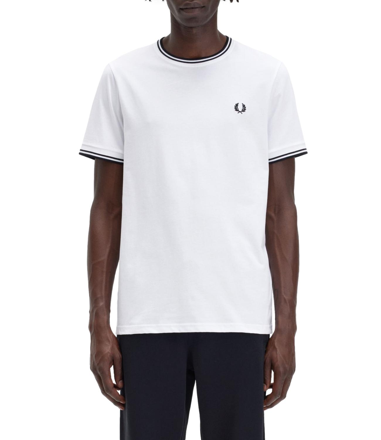 T-shirt Fred Perry twin tipped bianca