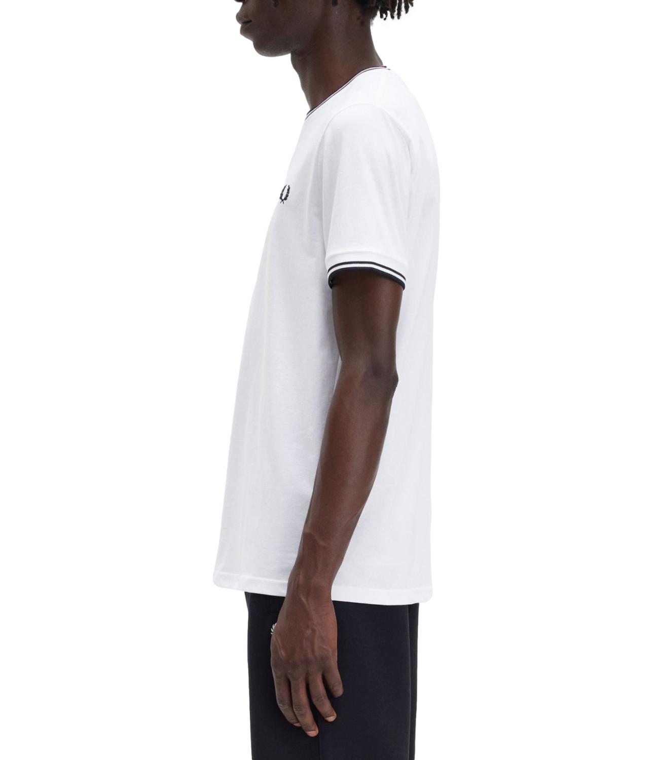 T-shirt Fred Perry twin tipped bianca