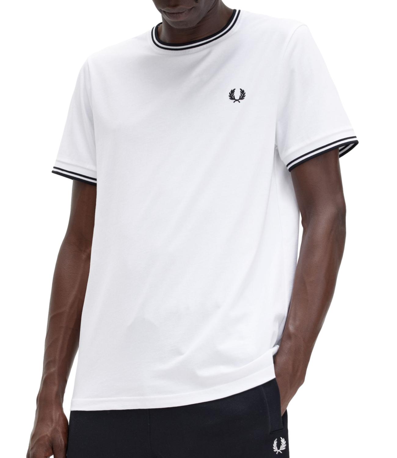 T-shirt Fred Perry twin tipped bianca