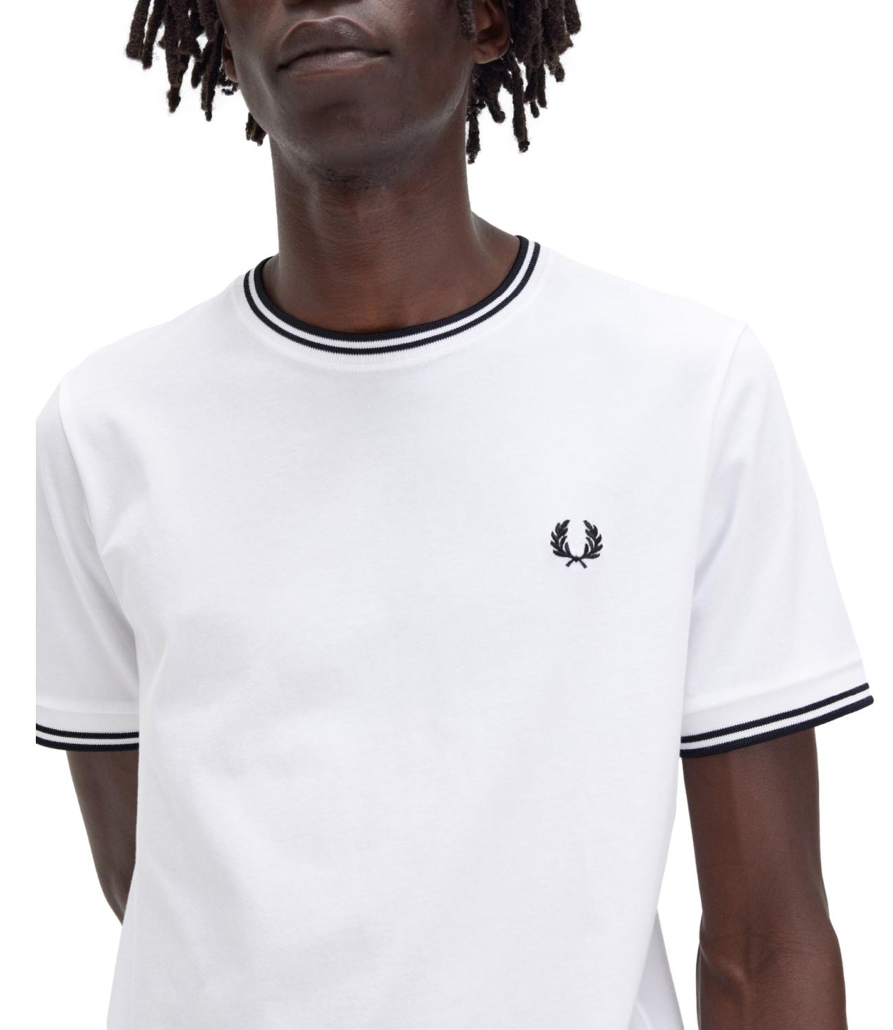 T-shirt Fred Perry twin tipped bianca