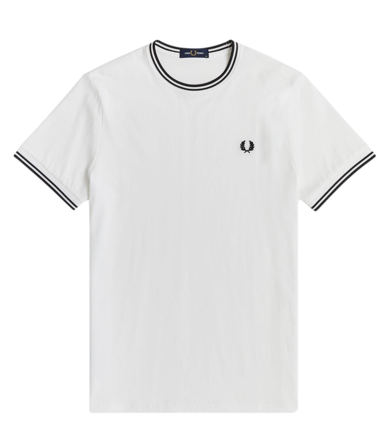 T-shirt Fred Perry twin tipped bianca