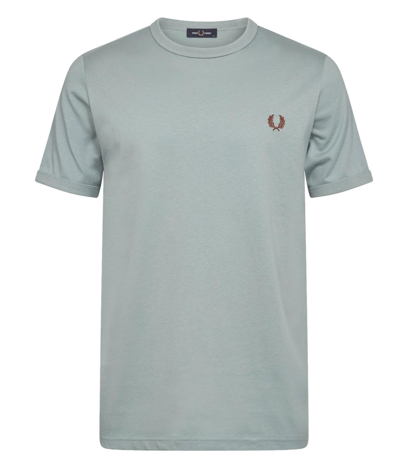 t-shirt celeste uomo ringer