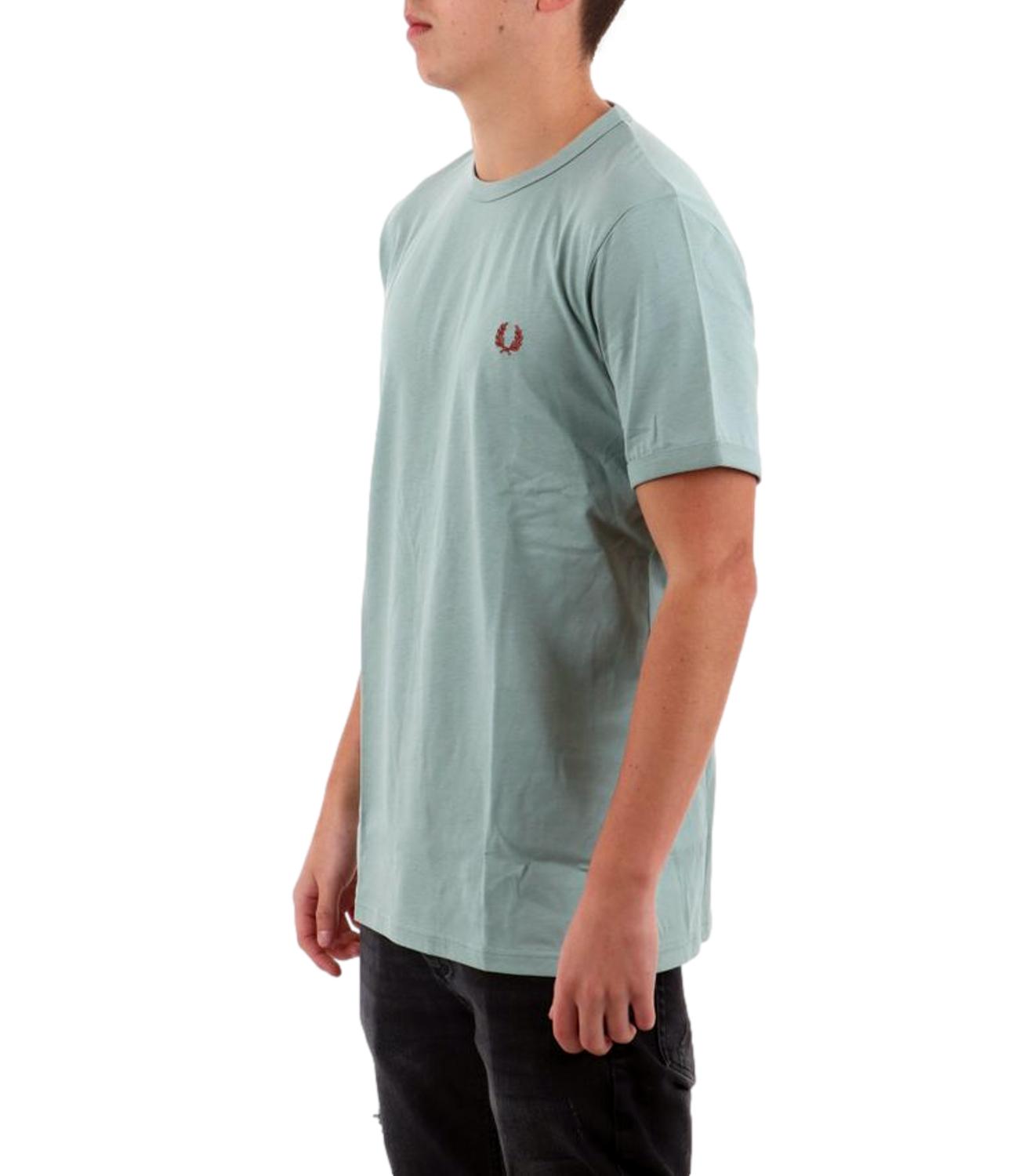 t-shirt celeste uomo ringer