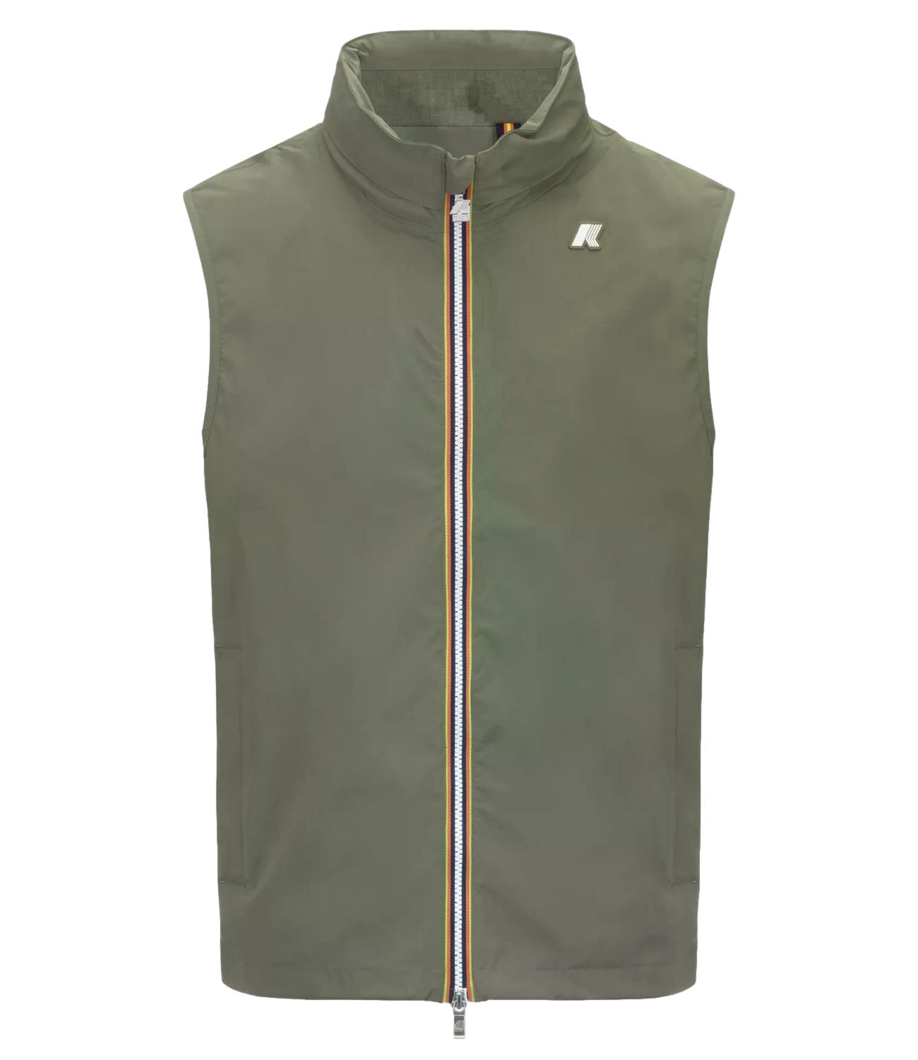 Gilet k-way valen stretch nylon jersey uomo green lichen