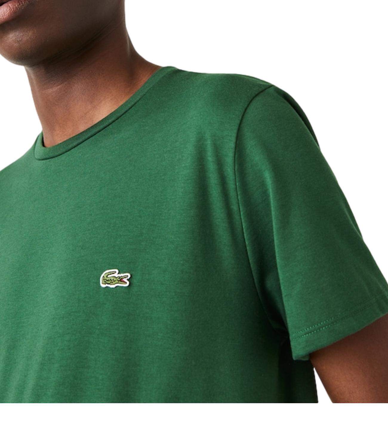 T-shirt Lacoste verde girocollo uomo