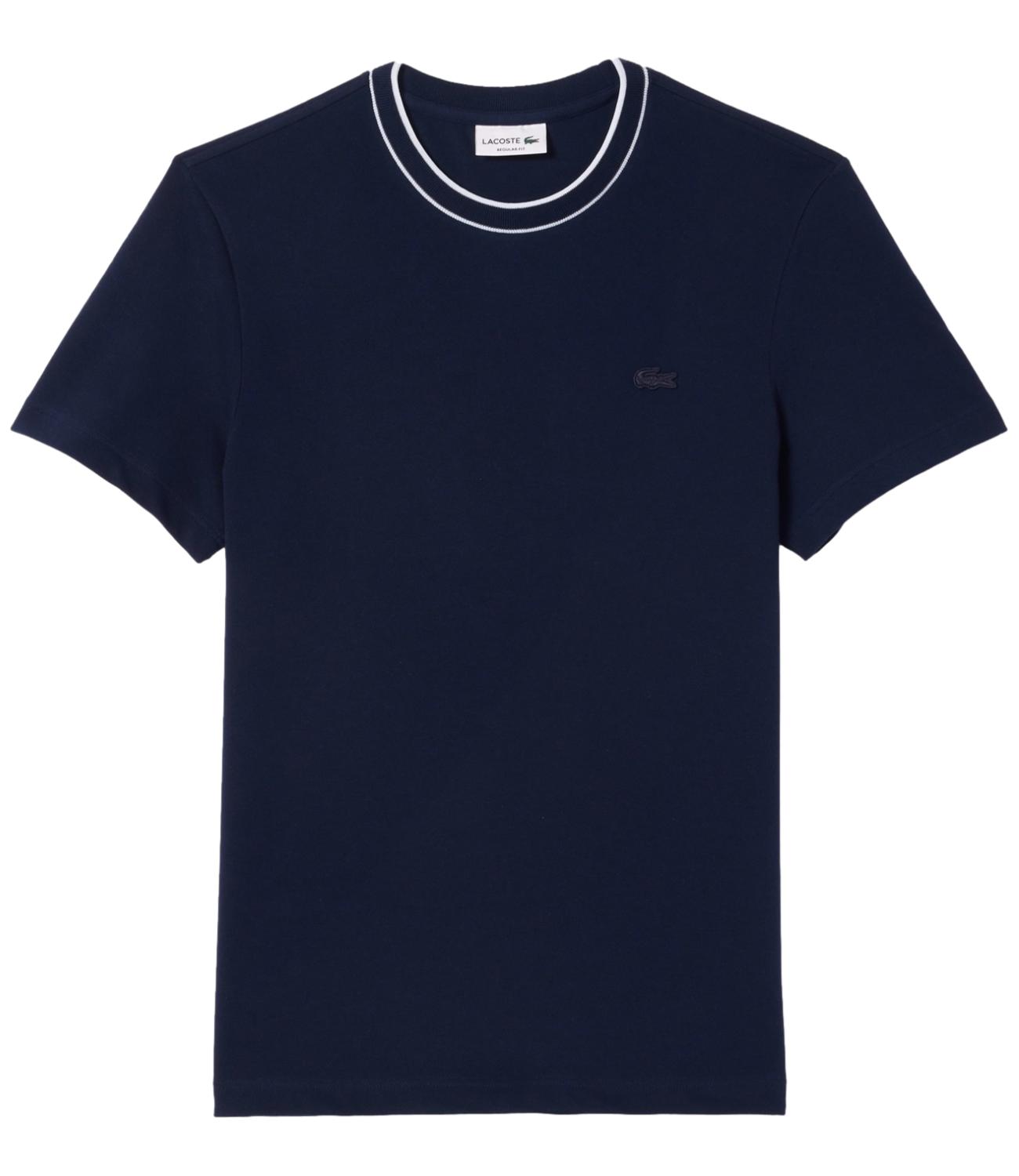 T-shirt Lacoste blu uomo in piquè elasticizzato