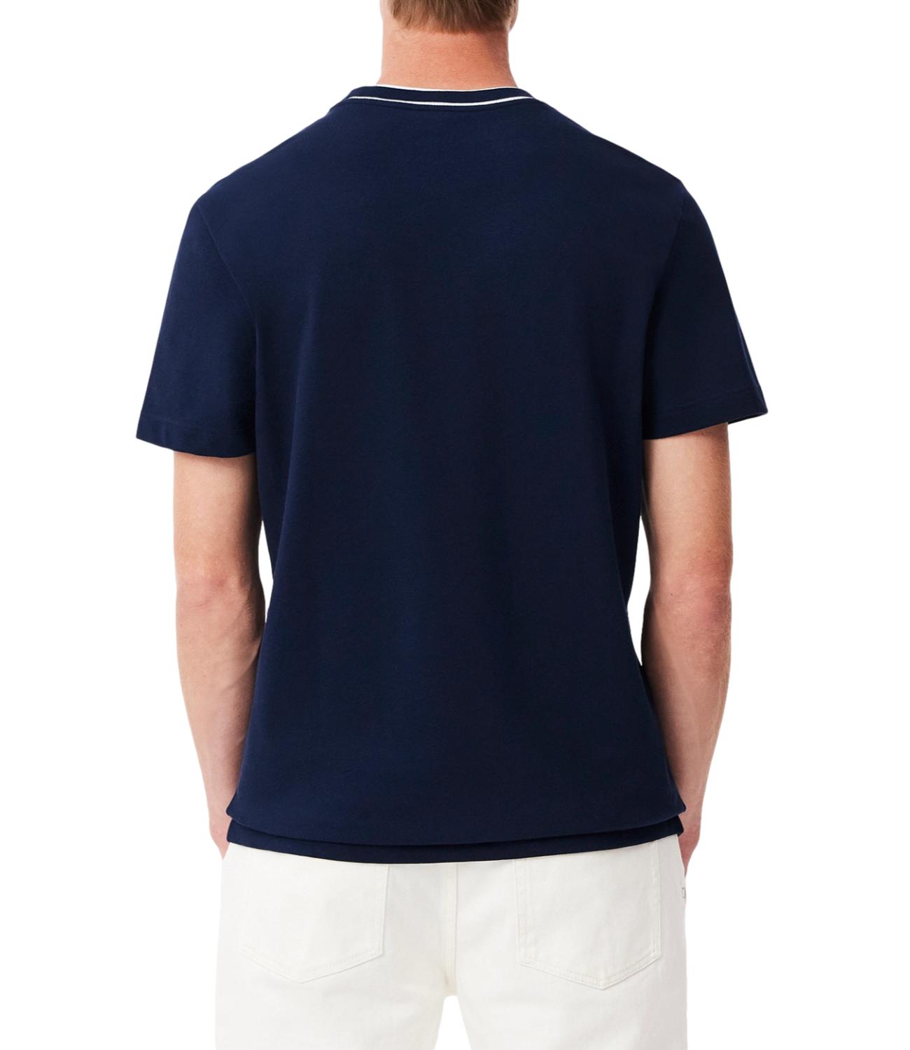 T-shirt Lacoste blu uomo in piquè elasticizzato