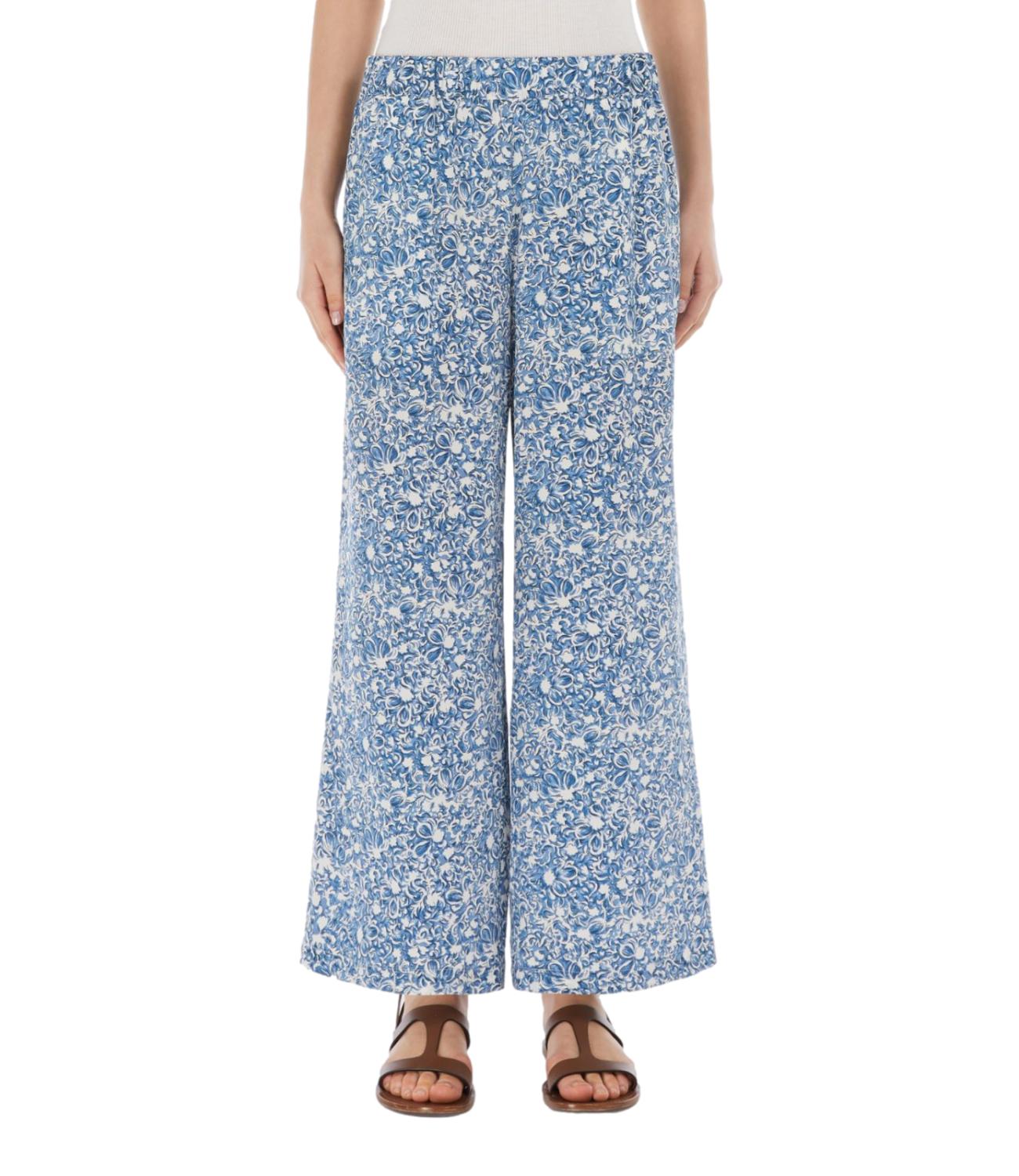 Max Mara Weekend pantalone REED fantasia azzurra donna