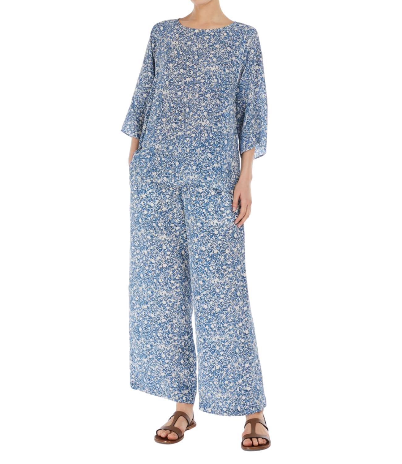 Max Mara Weekend pantalone REED fantasia azzurra donna