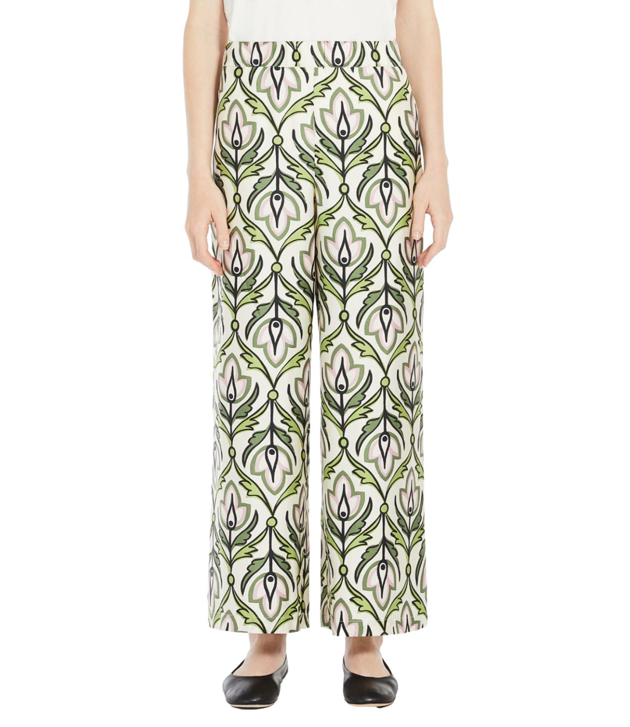 Max Mara Weekend pantalone EUSEBIO stampa verde donna