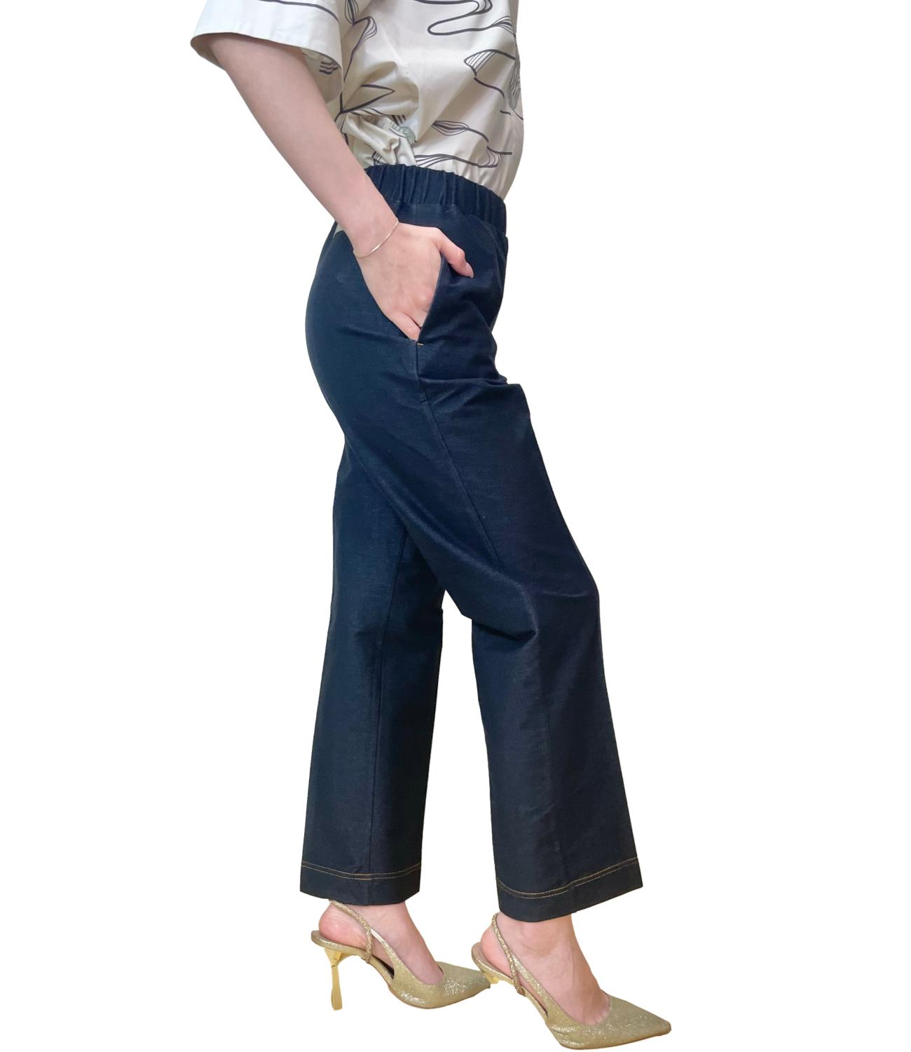 MM Pantalone Ombra Blu Donna