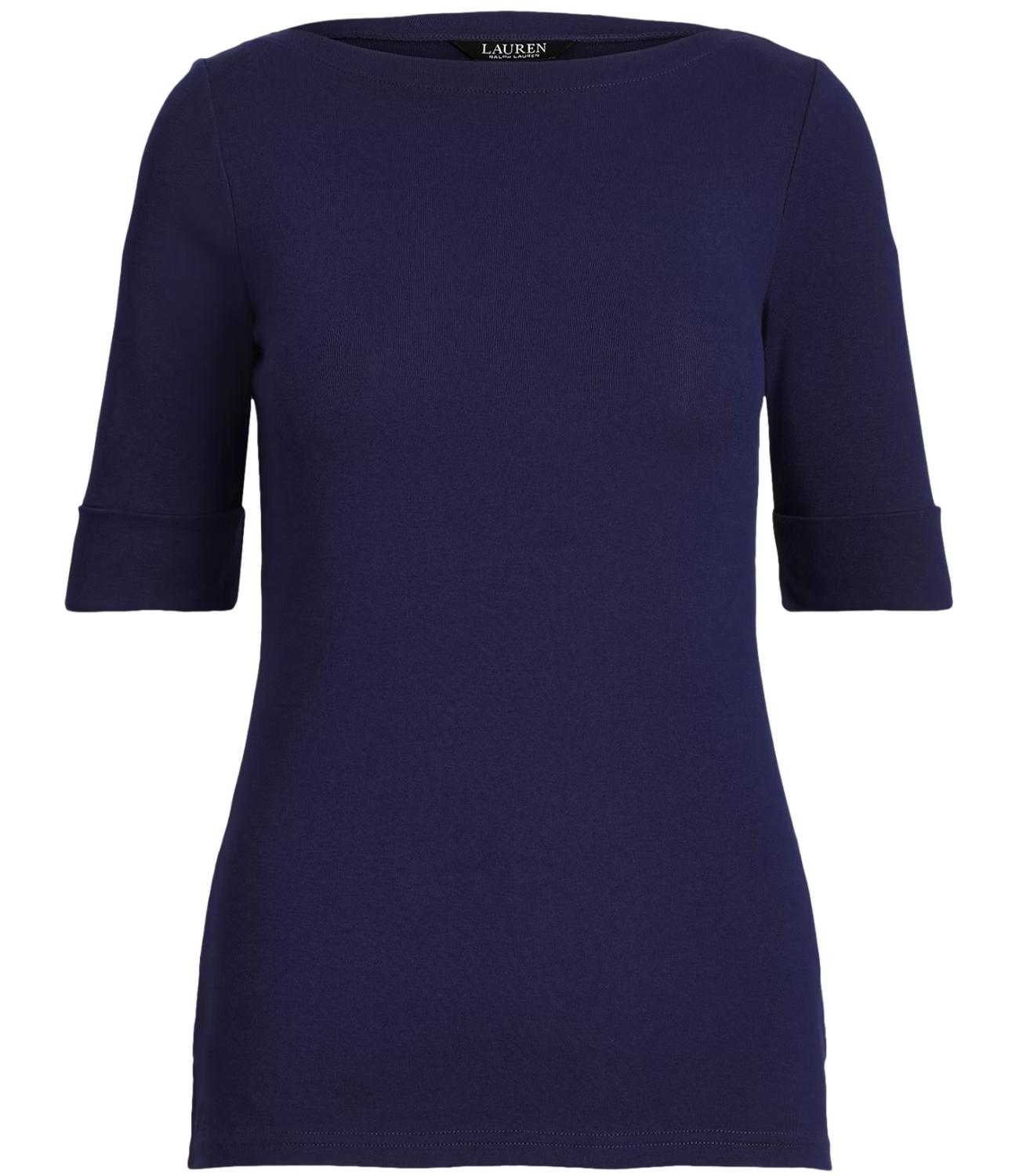 Ralph Lauren Maglia JUDY-ELBOW SLEEVE-KNIT Blu Navy Donna