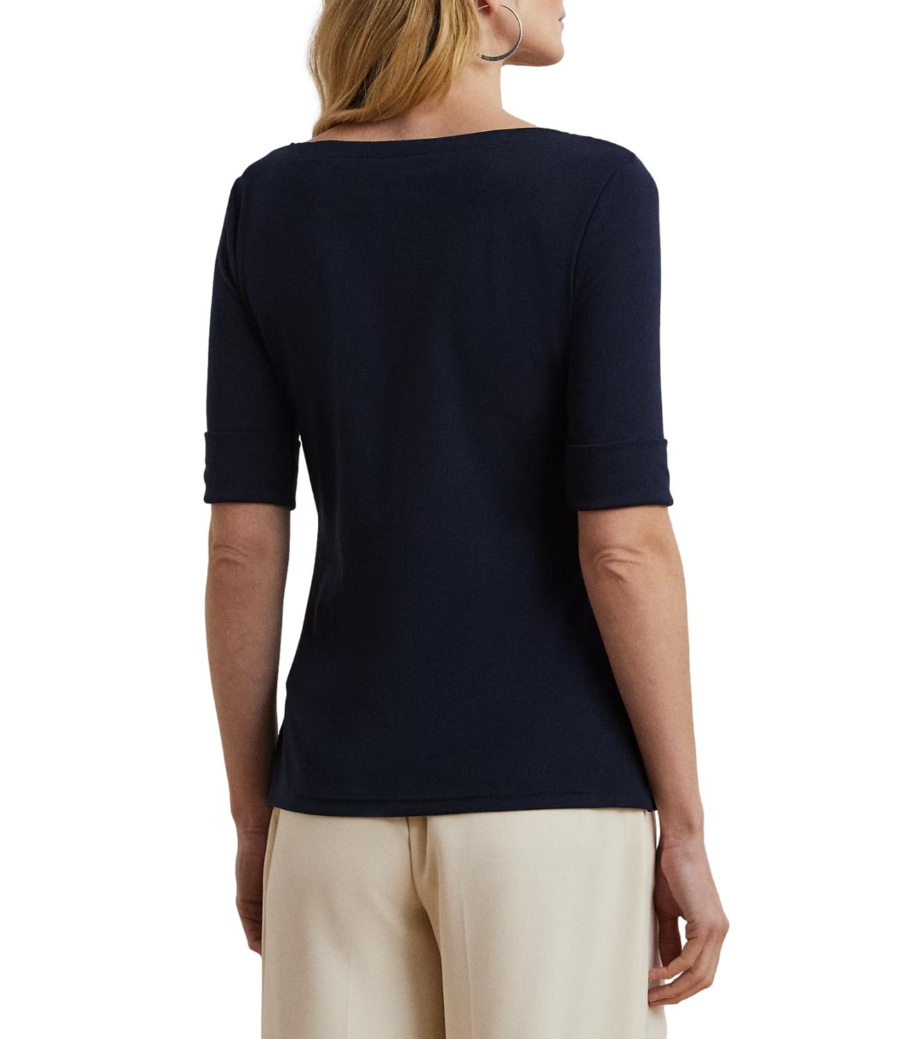 Ralph Lauren Maglia JUDY-ELBOW SLEEVE-KNIT Blu Navy Donna