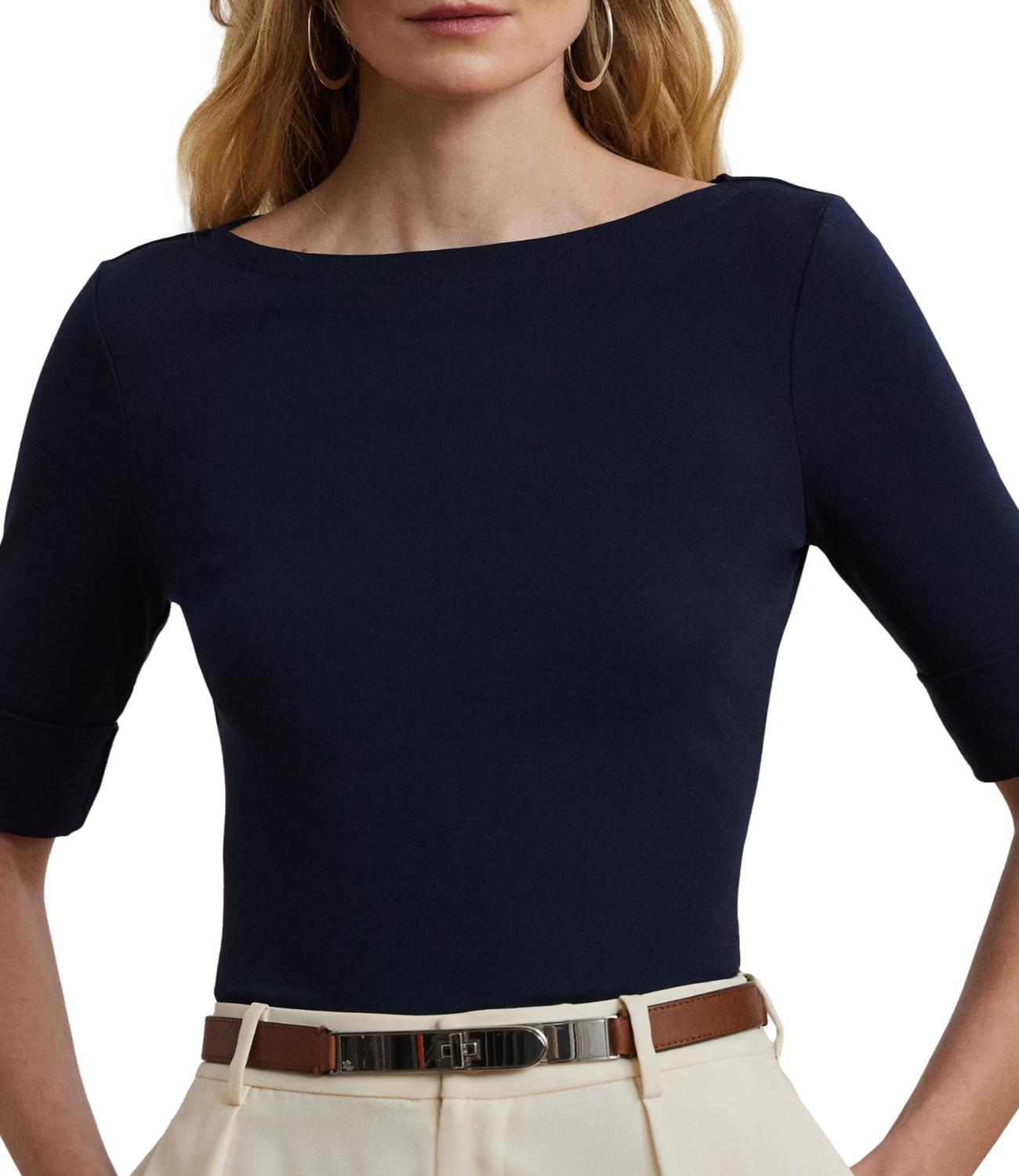 Ralph Lauren Maglia JUDY-ELBOW SLEEVE-KNIT Blu Navy Donna