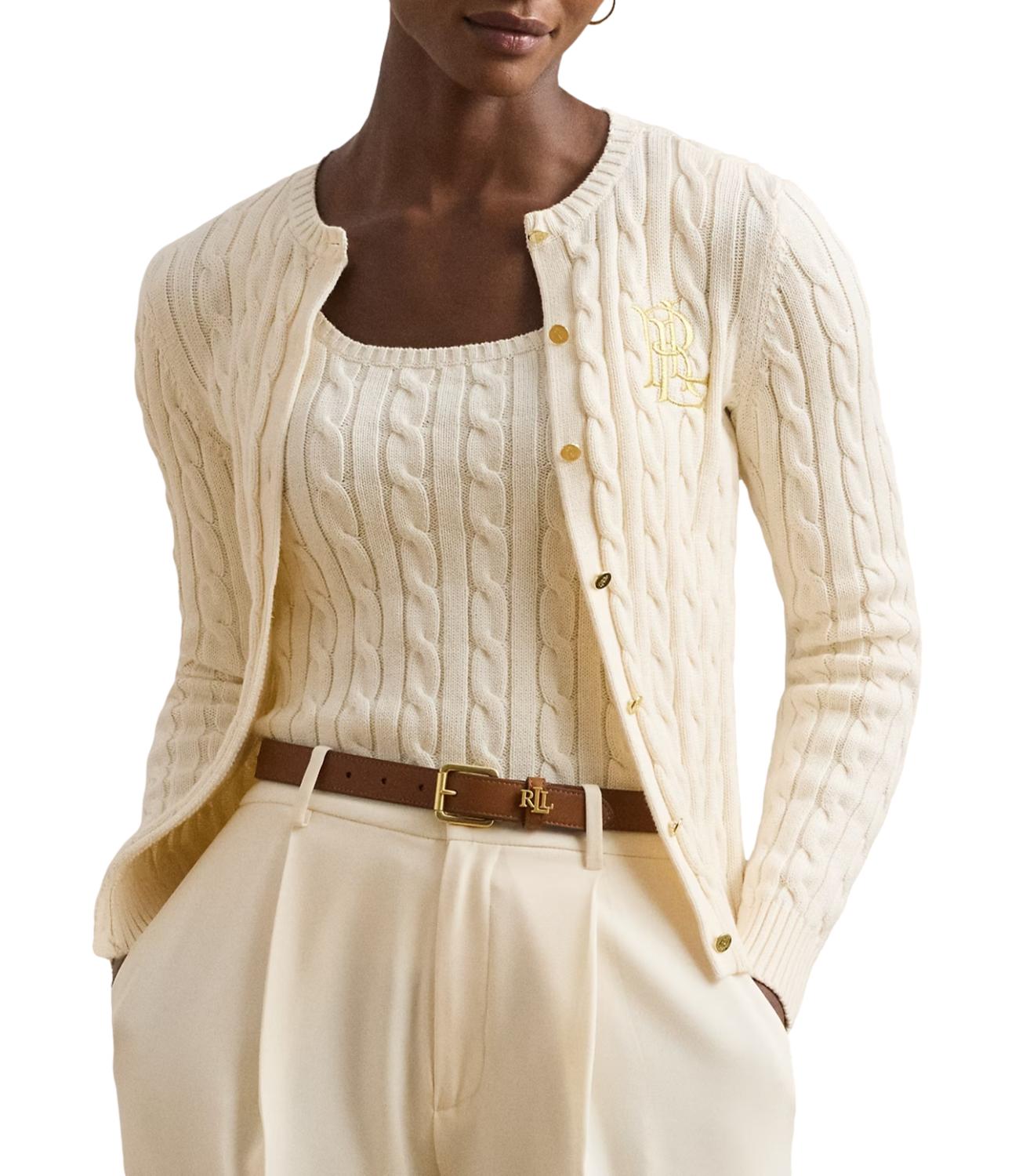 Ralph Lauren Cardigan RALHAN-LONG SLEEVE-CARDIGAN Crema Donna