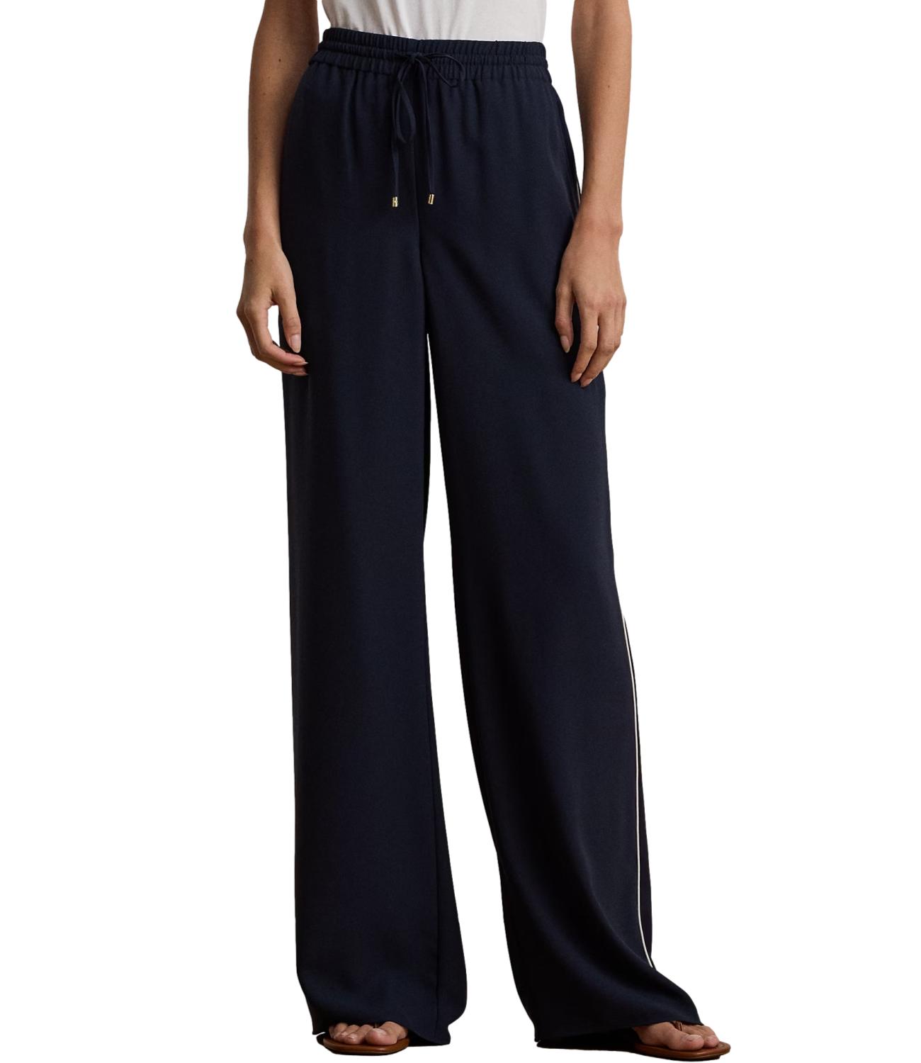 Ralph Lauren ZIAKASH-FULL LENGTH-FLAT FRONT Pantaloni Navy/Crema Donna