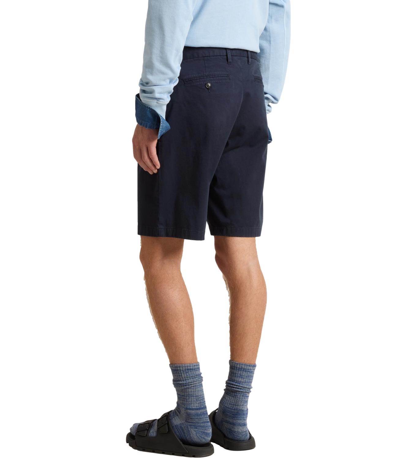 Woolrich Pantaloncini Classic Chino Melton Blue Uomo