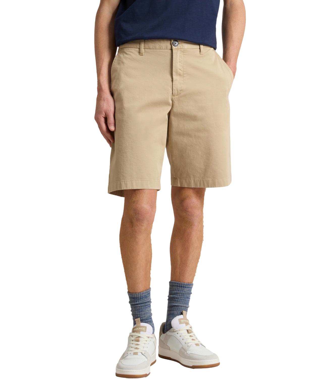 Woolrich Pantaloncini Classic Chino Beige Uomo